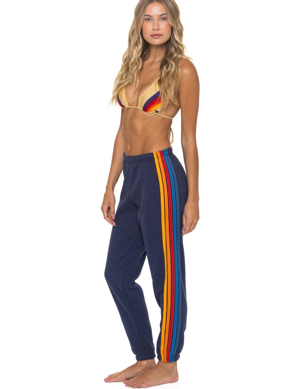 Aviator Nation 5 STRIPE SWEATPANTS - NAVY - Picture 2 of 11